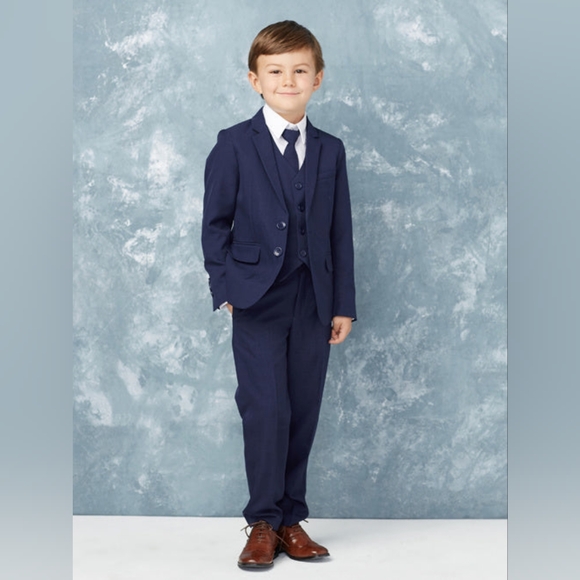 Boys Slim-Fit Navy Blue 5-Piece Suit, Jewels and Gents, 18 months - NWT - Picture 1 of 12